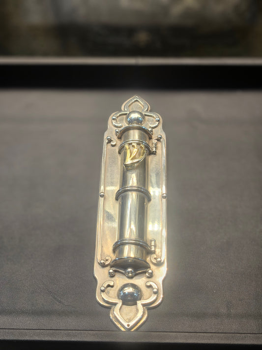 Sterling Silver Opening Door Mezuzah with Gold-Plated Details – Sacred Judaica by Yossi Sagi