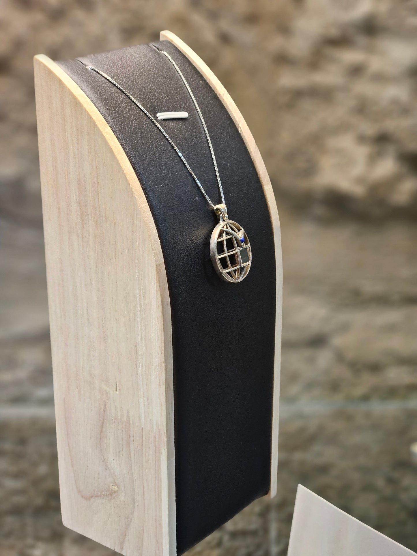 Bird’s-Eye View Earth Pendant in Sterling Silver with Nano Bible – by Yossi Sagi