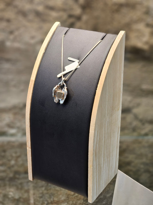 Thanksgiving Prayer Pendant in Sterling Silver with Nano Bible – by Yossi Sagi