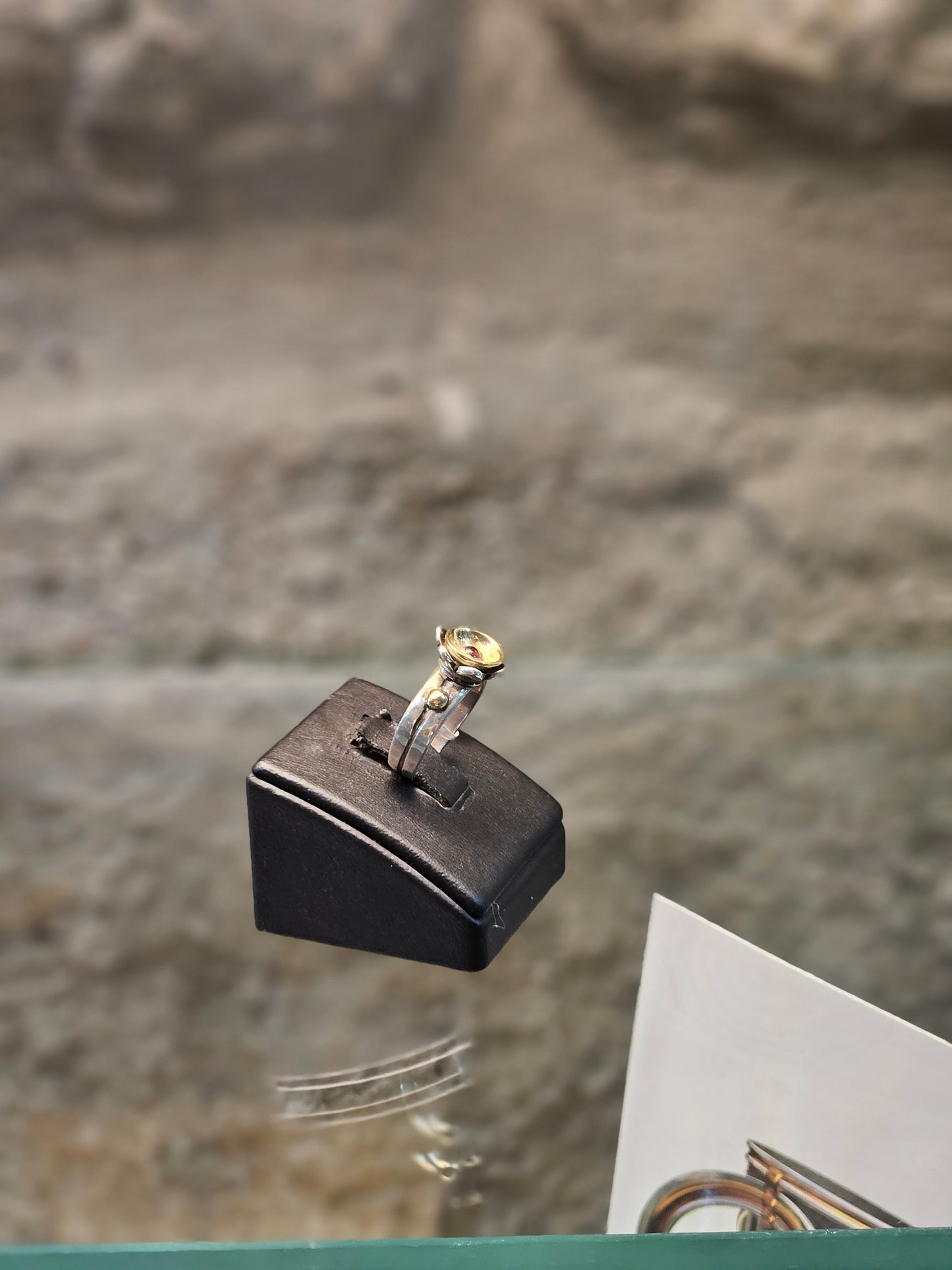 Pomegranate Ring in Sterling Silver & 14K Gold with Gemstone – by Yossi Sagi