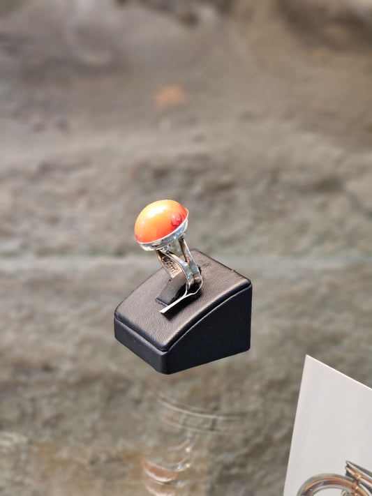 Sterling Silver Orange Aventurine Ring – Symbol of Creativity & Positivity by Yossi Sagi