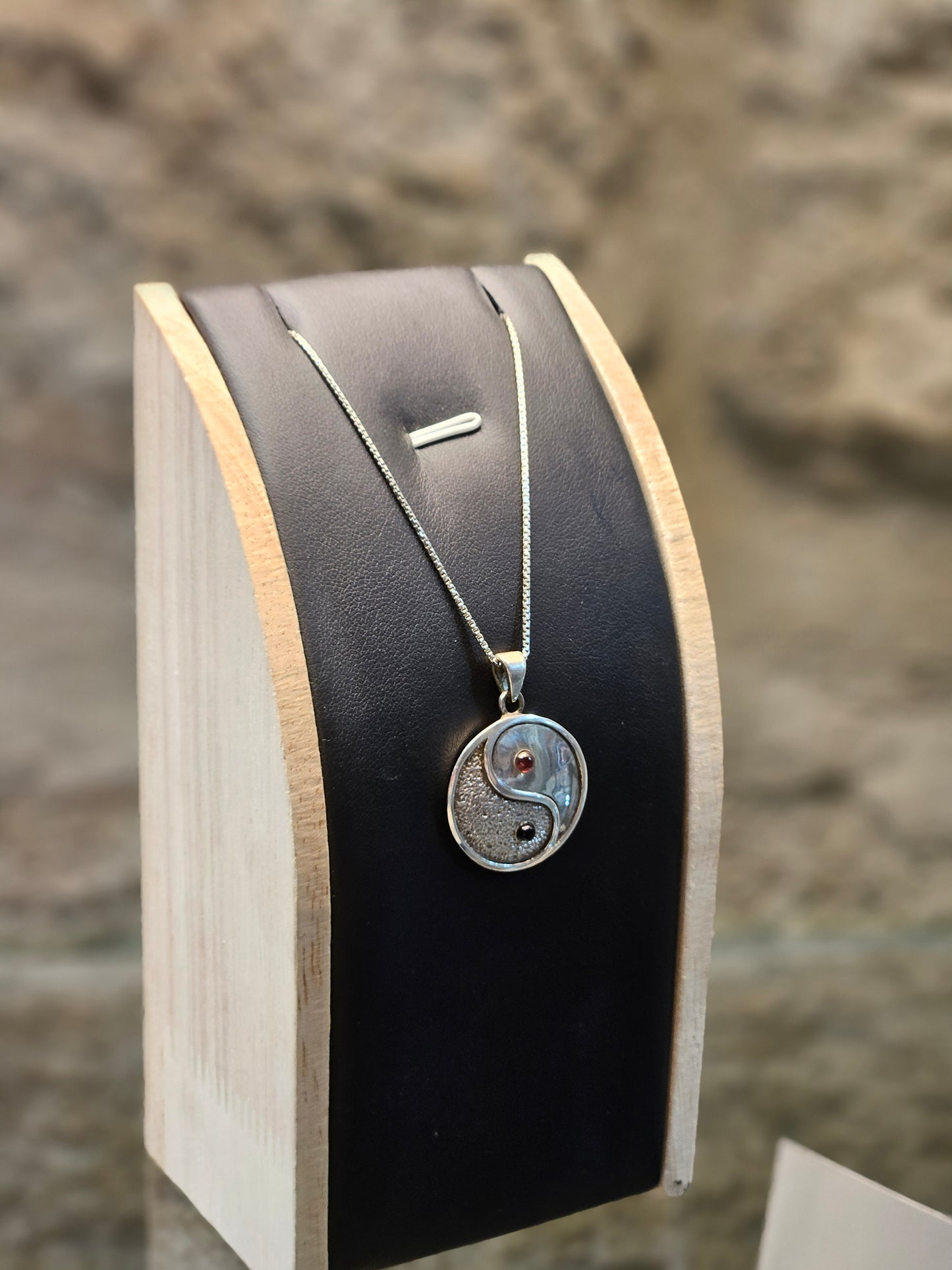 Kabbalah Evil Eye Pendant in Sterling Silver with Lapis & Garnet – by Yossi Sagi