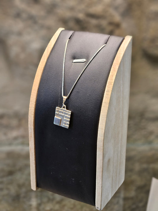 Tetragrammaton Pendant in Western Wall Style – Sterling Silver by Yossi Sagi