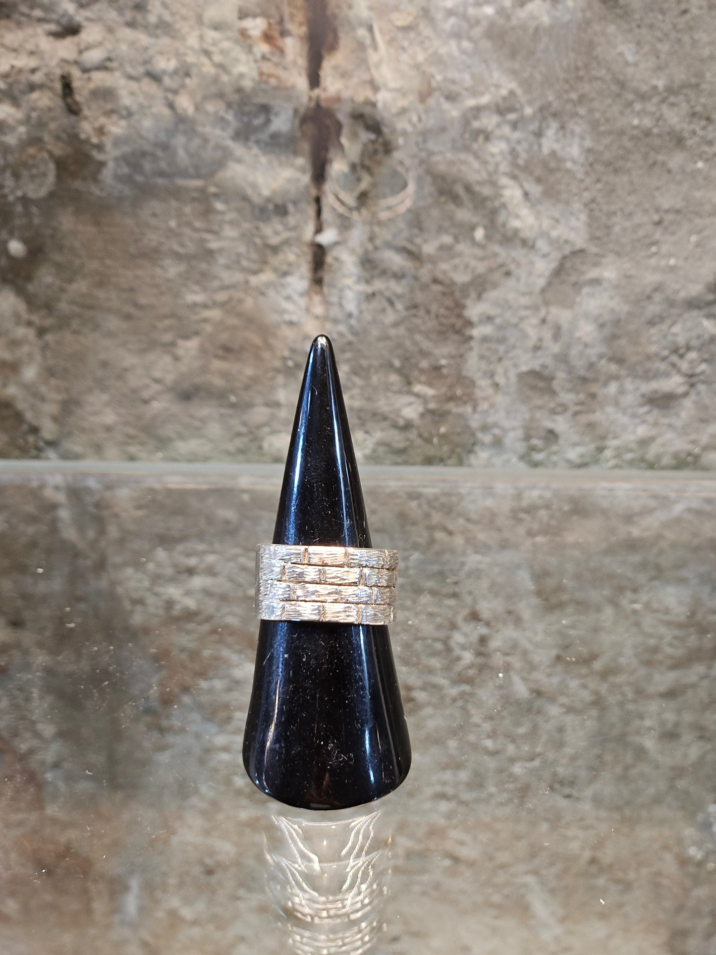 Sterling Silver Ring Inspired by the Western Wall – Handcrafted by Yossi Sagi