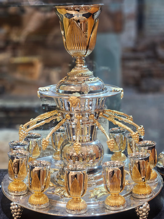 "Mozeg HaMelech” Sterling Silver & Gold-Plated Set – Sacred Judaica by Yossi Sagi