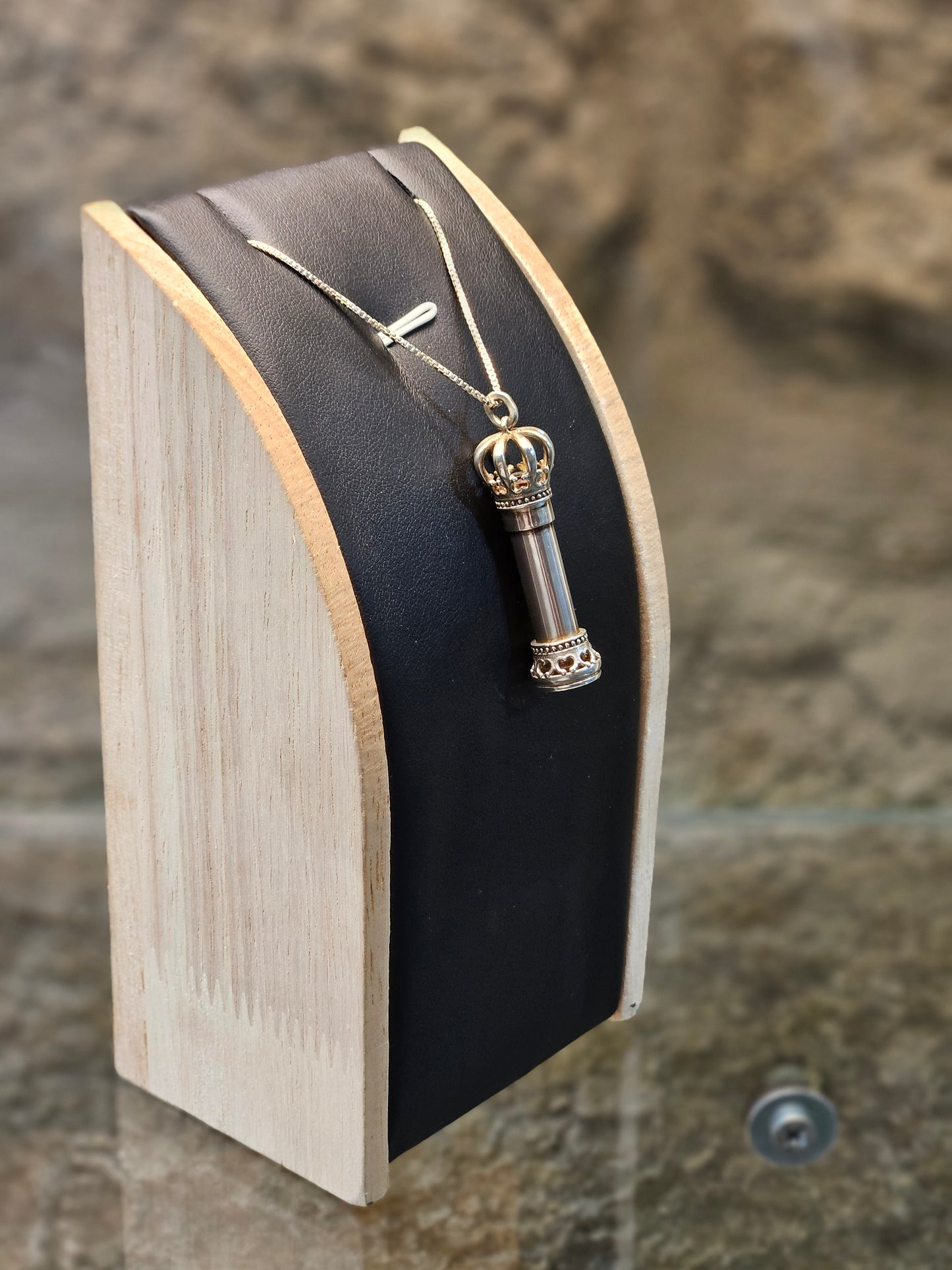 Sterling Silver Crown Pendant (Mini Mezuzah for Blessing & Success) – by Yossi Sagi