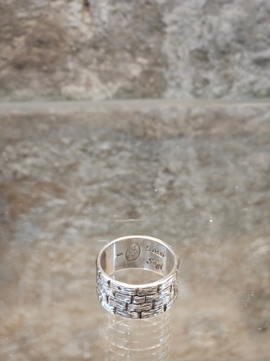 Sterling Silver Ring Inspired by the Western Wall – Handcrafted by Yossi Sagi