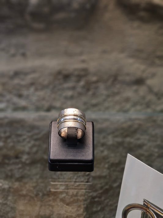Sterling Silver & 14K Gold Harmony Ring – Handcrafted by Yossi Sagi
