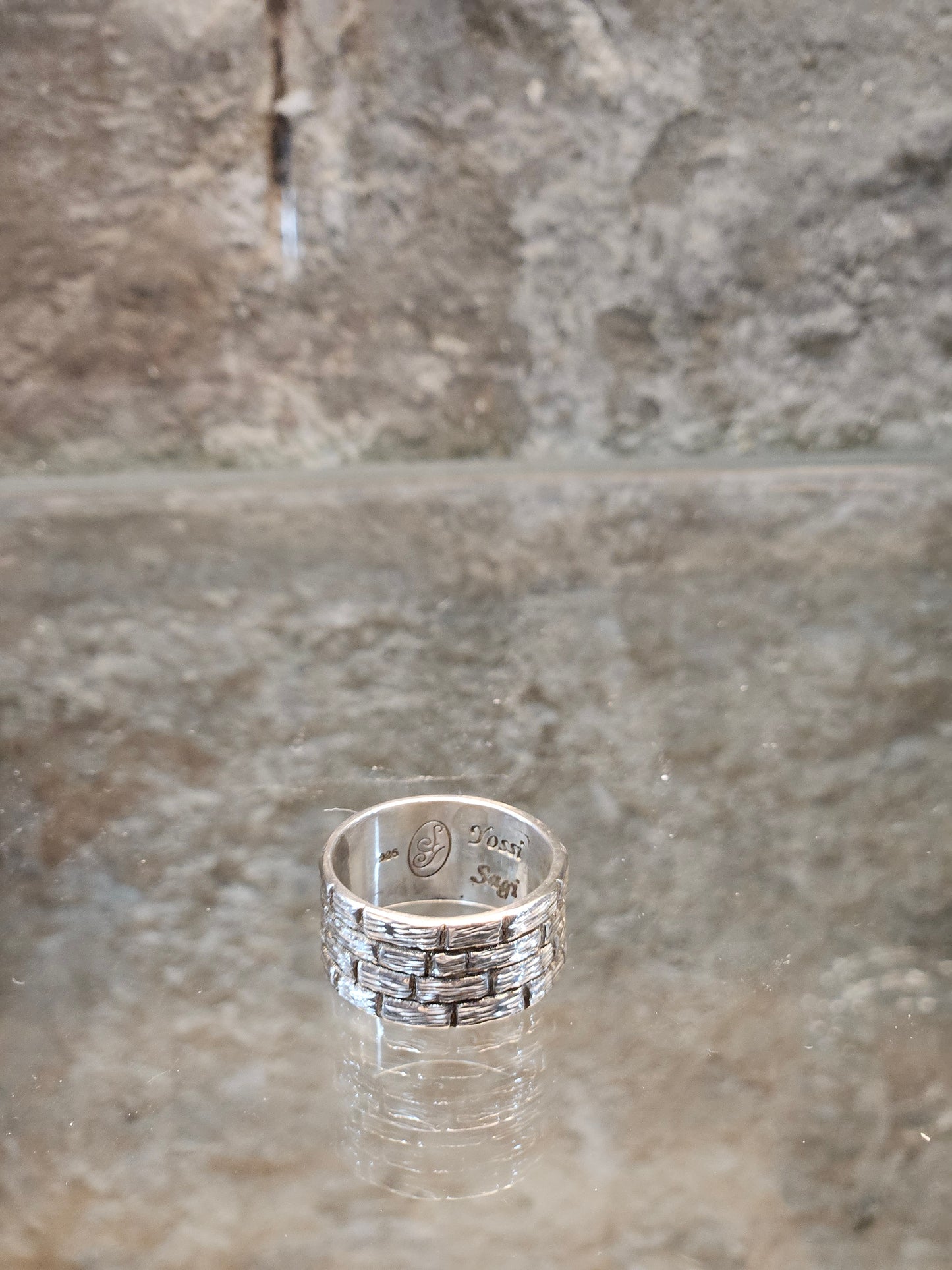 Sterling Silver Ring Inspired by the Western Wall – Handcrafted by Yossi Sagi