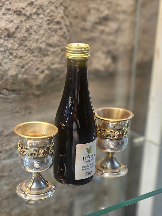 Sterling Silver Kiddush Cup with Gold-Plated Interior – Judaica for Shabbat & Holidays by Yossi Sagi