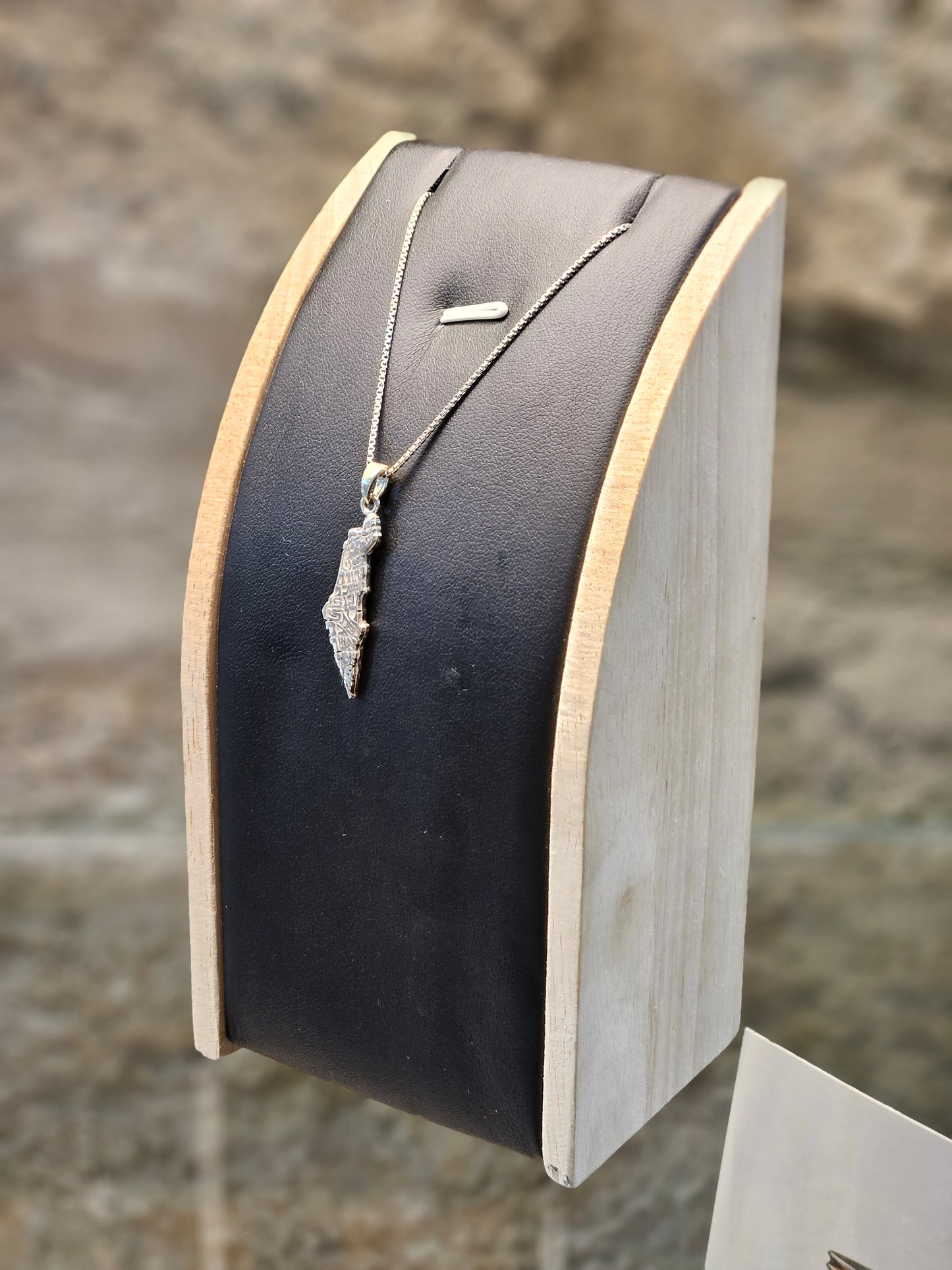 Map of Israel Pendant with Names of the 12 Tribes – Sterling Silver by Yossi Sagi