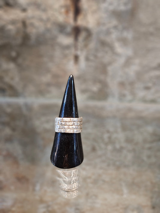 Sterling Silver Ring Inspired by the Western Wall – Handcrafted by Yossi Sagi