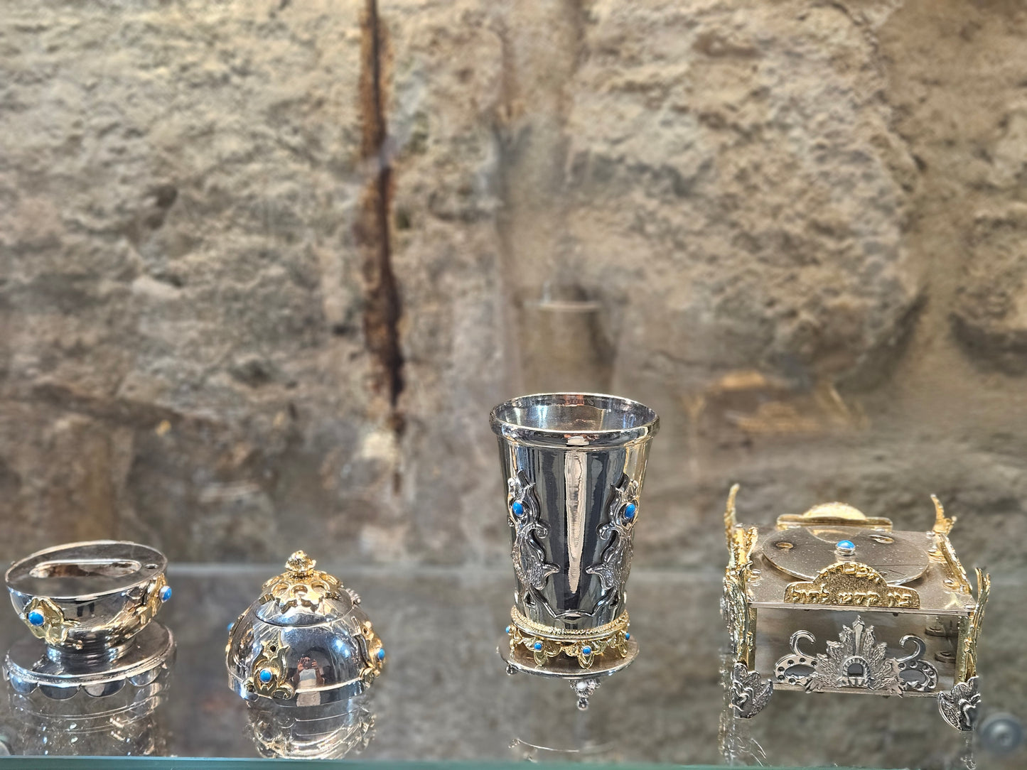 "HaLapid” Sterling Silver Havdalah Set with Gold-Plated Details – Sacred Judaica by Yossi Sagi