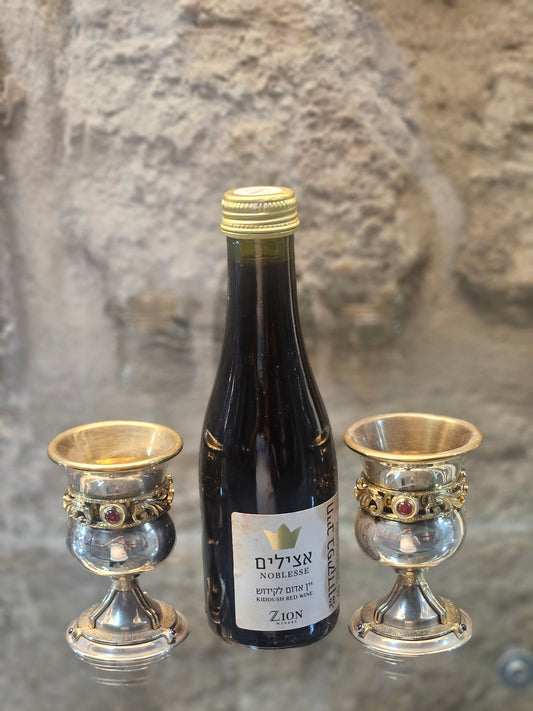 Sterling Silver Kiddush Cup with Gold-Plated Interior – Judaica for Shabbat & Holidays by Yossi Sagi