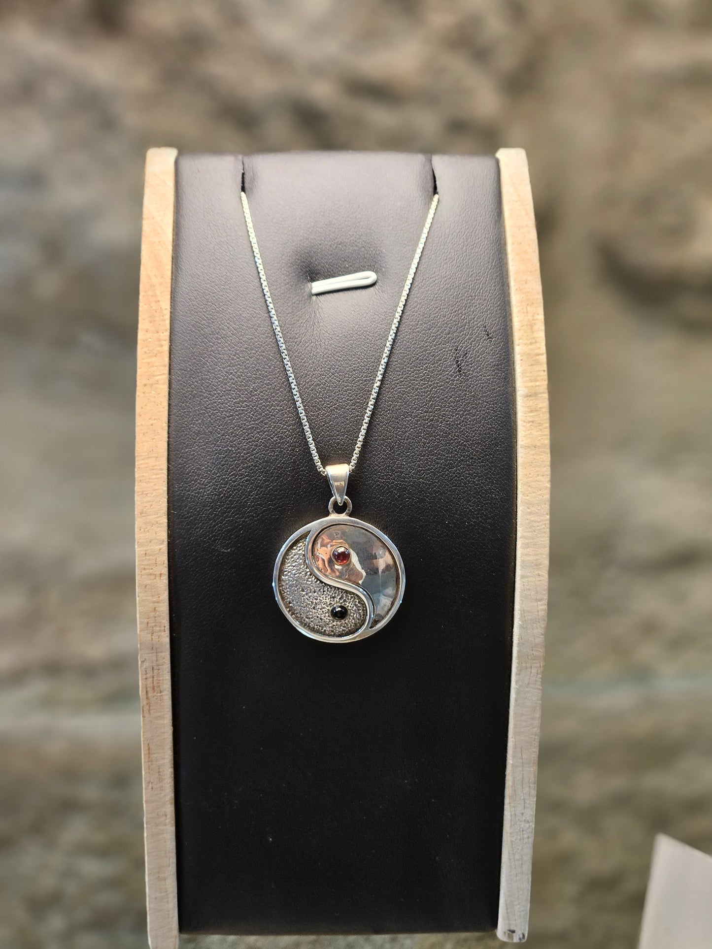 Kabbalah Evil Eye Pendant in Sterling Silver with Lapis & Garnet – by Yossi Sagi