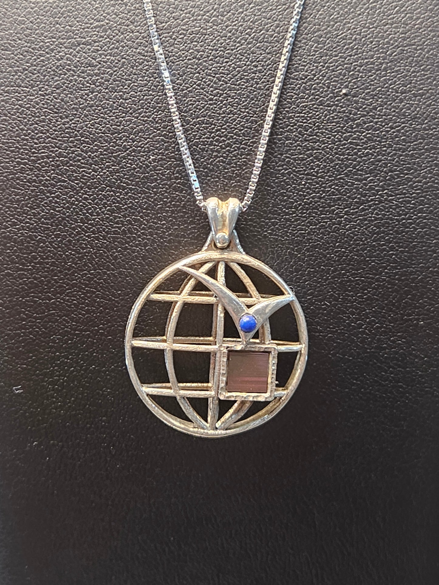 Bird’s-Eye View Earth Pendant in Sterling Silver with Nano Bible – by Yossi Sagi