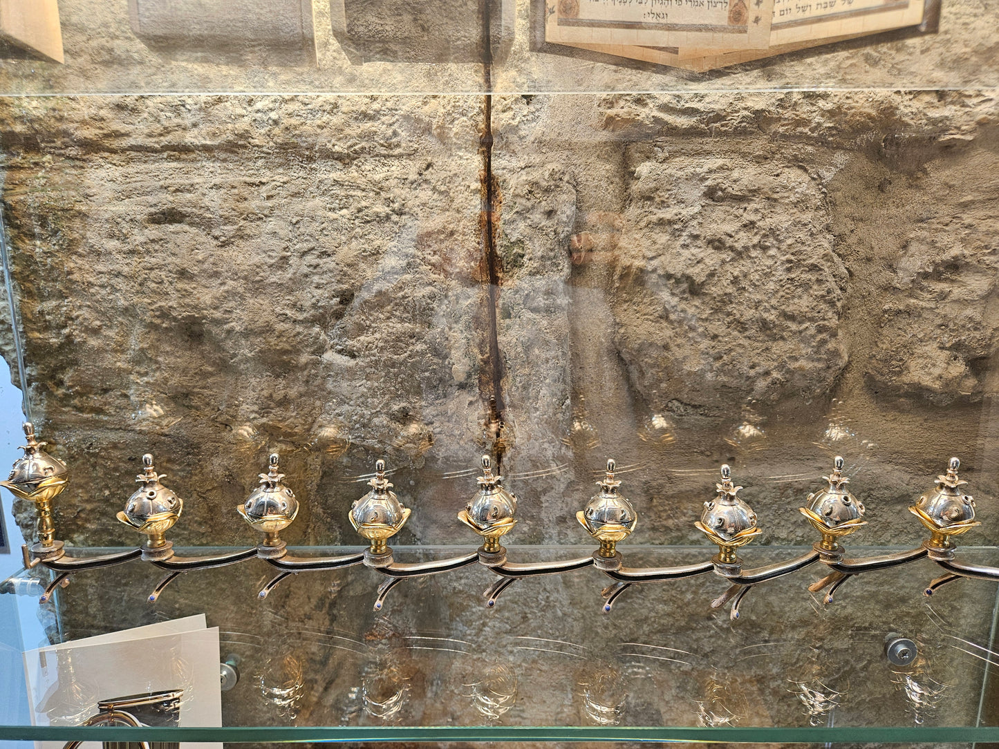 Sterling Silver Spinning Dreidel Hanukkah Menorah with Gold-Plated Details – Sacred Judaica by Yossi Sagi